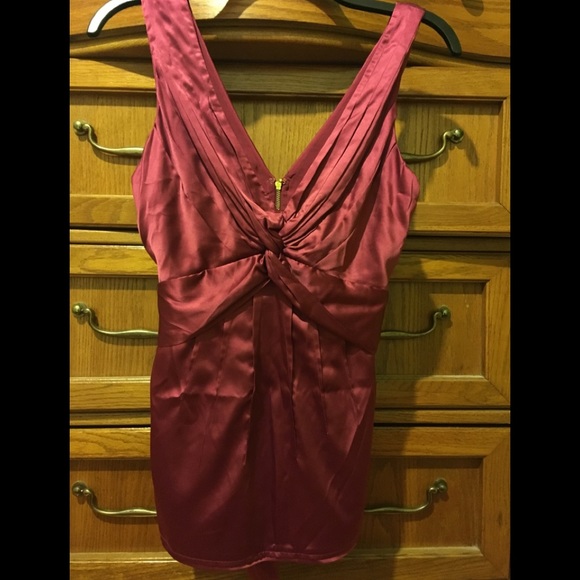 - BCBGMaxAzria fuchsia satin blouse - Picture 4 of 10